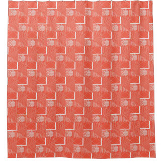 Coral Chic Mod Design Shower Curtain