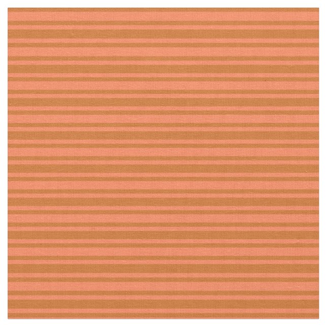 Coral & Chocolate Lines/Stripes Pattern Fabric (Close Up)