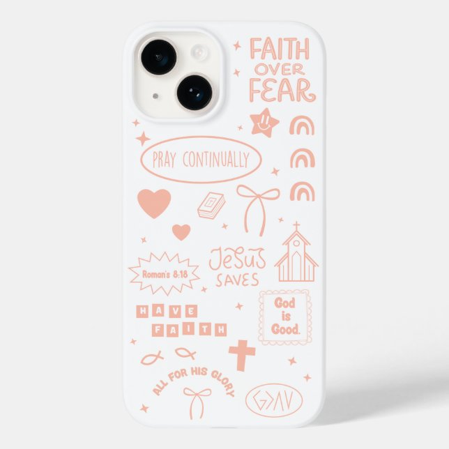 Coral Christian Jesus Collage iPhone Case  (Back)