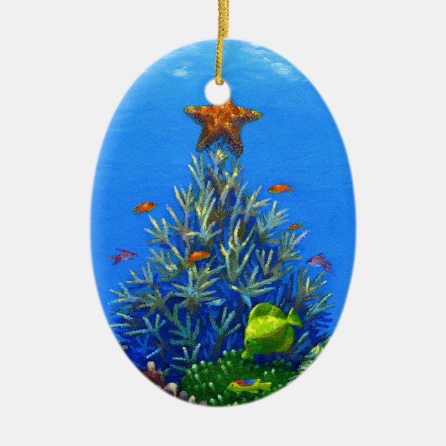 Coral Christmas Tree ornament (Front)