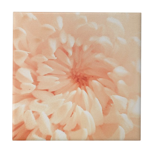Coral Chrysanthemum Tile (Front)