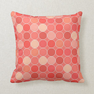 Coral Circles Pattern Decorative Pillow