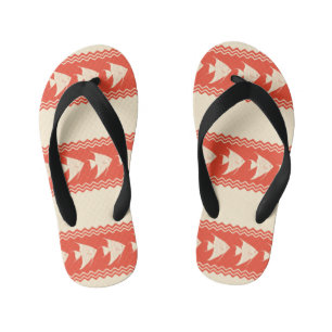 Coral Coastal Angelfish Stripes Kid's Flip Flops