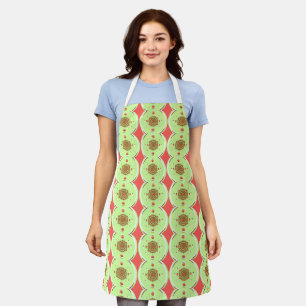 Coral Coffee Fractal Art Pattern Apron