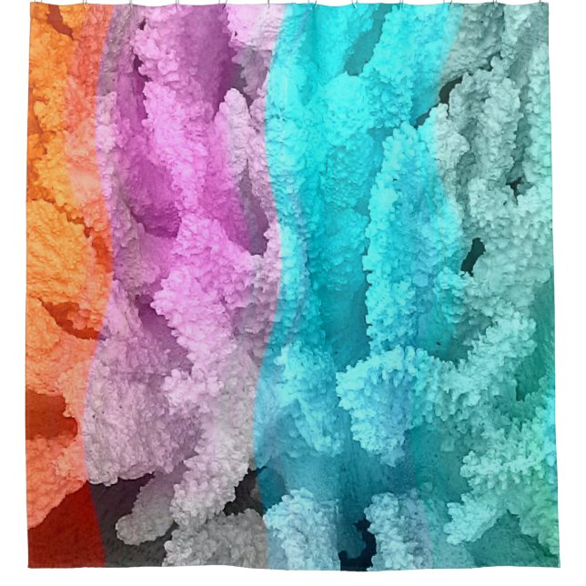 Coral Colour Burst Shower Curtain (Front)