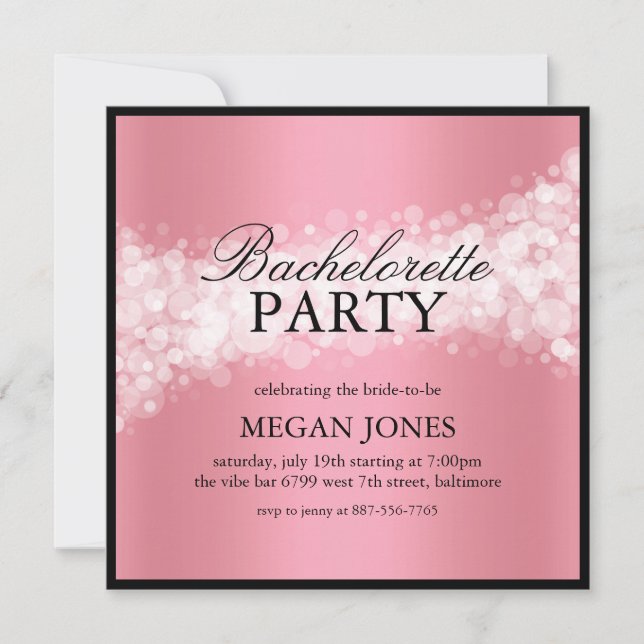 Coral Confetti Bachelorette Party Invitation (Front)