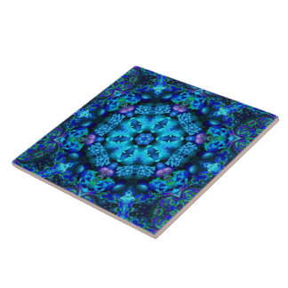 Coral Cornucopia Mandala Tile