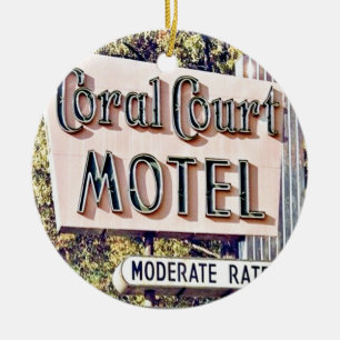 Coral Court Motel, St Louis, Christmas Ornament, Ceramic Tree Decoration