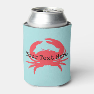 Coral Crab Personalised Can Cooler