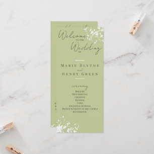 Coral & Cream Filigree Elegant Wedding Program