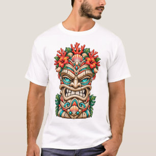 Coral Crest Guardian Tiki Mask T-Shirt