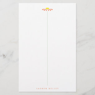 Coral Daisy Stationery