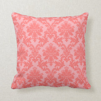 Coral Damask Pattern Cushion