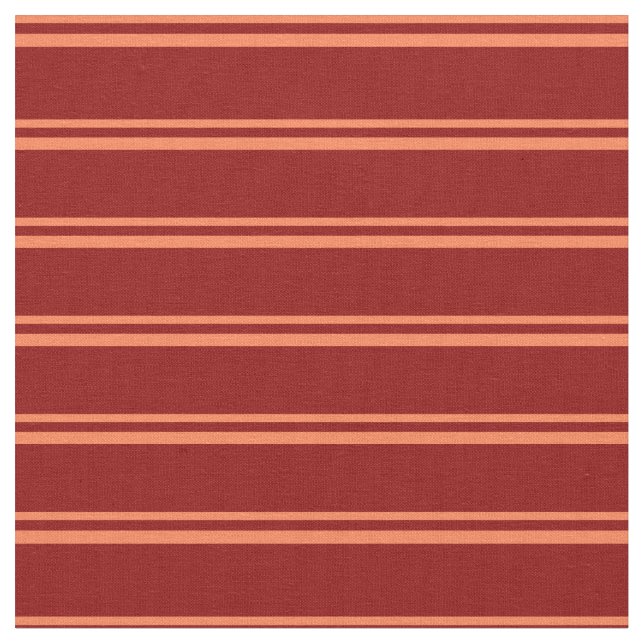 Coral & Dark Red Striped/Lined Pattern Fabric (Close Up)
