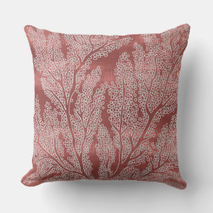 Coral Decorative Pillow   Beach Throw Pillows