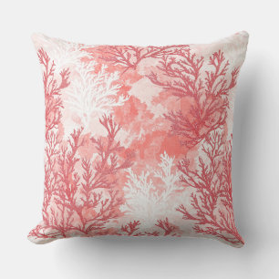 Coral Decorative Pillow   Beach Throw Pillows