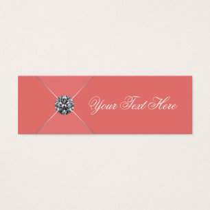 Coral Diamond Party Favour Labels Product Tags