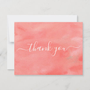 Coral Dreams Wedding Thank You Note Card