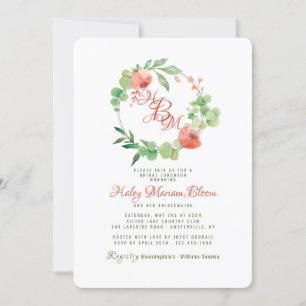 Coral Essence Bridal Luncheon Shower Invitation