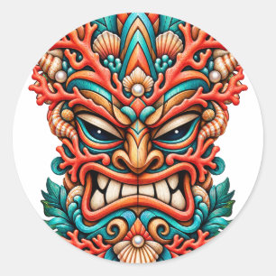 Coral Fire Tiki Sticker