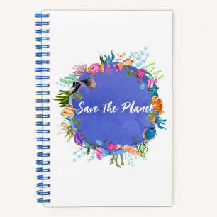 Coral Fish, Ocean Blue Save the Planet Notebook