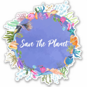 Coral Fish Save The Planet Sticker