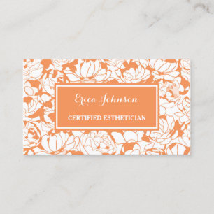 Coral Floral Certified Aesthetician Business Card