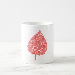 Coral Floral Leaf Design – Boho Botanical Leaf Mad Coffee Mug