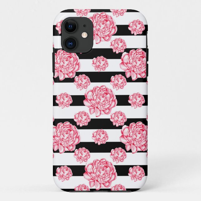 Coral Floral Tie Case-Mate iPhone Case (Back)