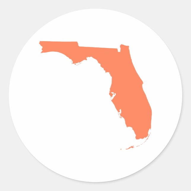 Coral Florida Classic Round Sticker (Front)