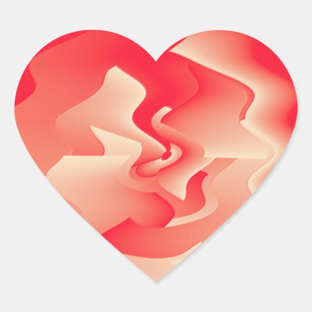 coral flower heart sticker (Front)