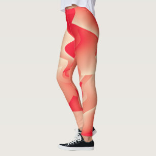 coral flower leggings