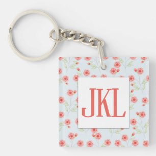 Coral Flower Photo Square (double-sided) Keychain