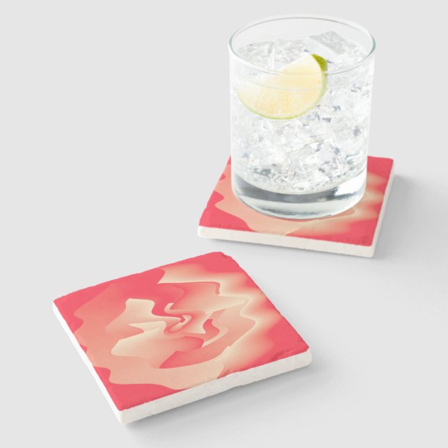 coral flower stone coaster (Side)