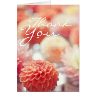 Coral flowered thank you notes