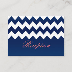 Coral Flowers and Navy Blue Enclosure Card