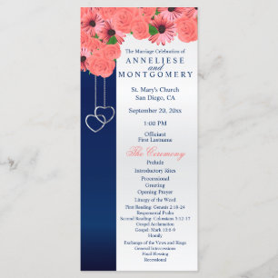 Coral Flowers and Navy Blue - Program Programme