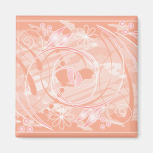 coral flowers magnet
