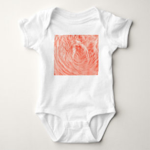 Coral Fluffy Fur: 2019 Trend. Baby Bodysuit