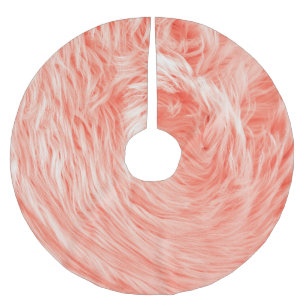 Coral Fluffy Fur: 2019 Trend. Brushed Polyester Tree Skirt