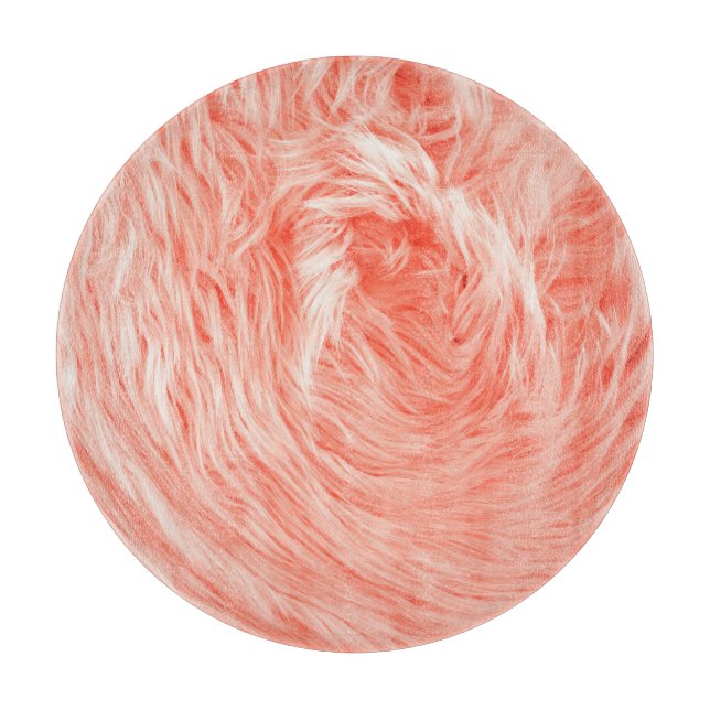 Coral Fluffy Fur: 2019 Trend. Cutting Board (Front)