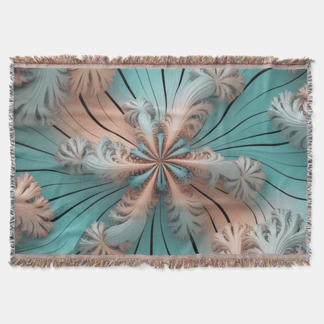 Coral Fracture Filigree Throw Blanket (Front)