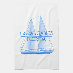 Coral Gables Coastal Nautical Sailing Sailor Tea Towel
