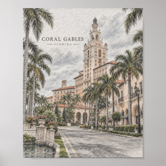Coral Gables Florida Architecture Poster #092