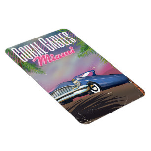 Coral Gables Florida USA 80s travel poster Magnet