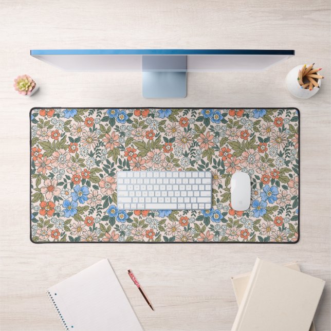 Coral Garden Flower Pattern Desk Mat (Office 1)