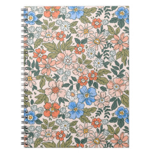 Coral Garden Flower Pattern Notebook