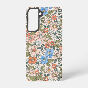 Coral Garden Flower Pattern Samsung Galaxy Case