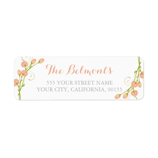 Coral Garden Roses - return address labels