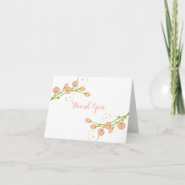 Coral Garden Roses - thank you notes (Front)